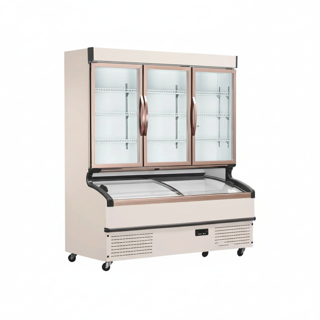 Commercial combination freezer multi-functional dual temperature - 3 doors
