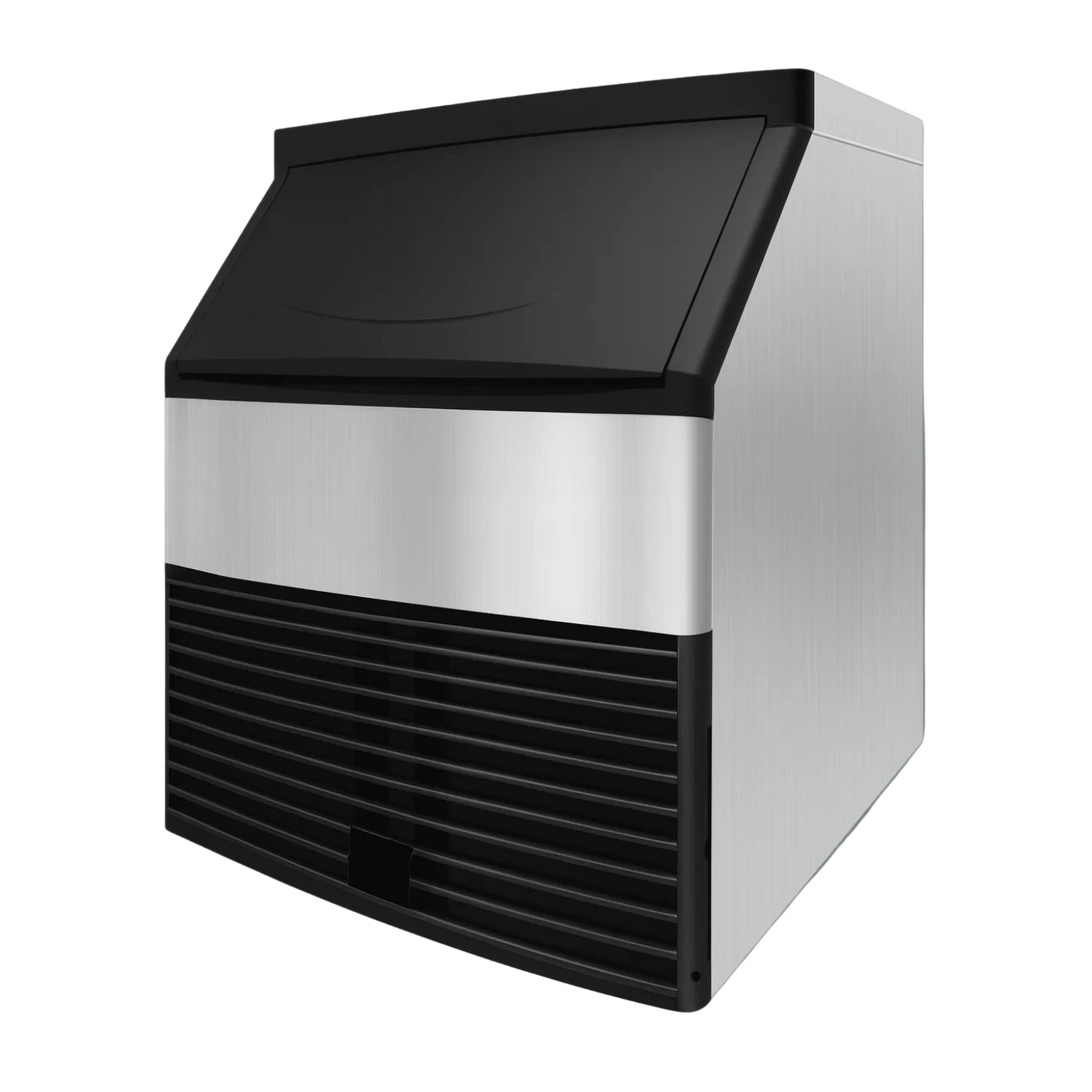 Commercial floor standing ice maker with 80kg or 100kg capacity.
