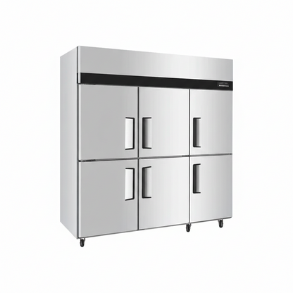 Commercial premium static cooling six-door kitchen refrigerator.