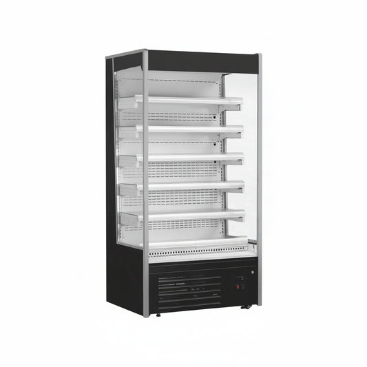 Commercial plug-in type C-store air curtain chiller freezer.